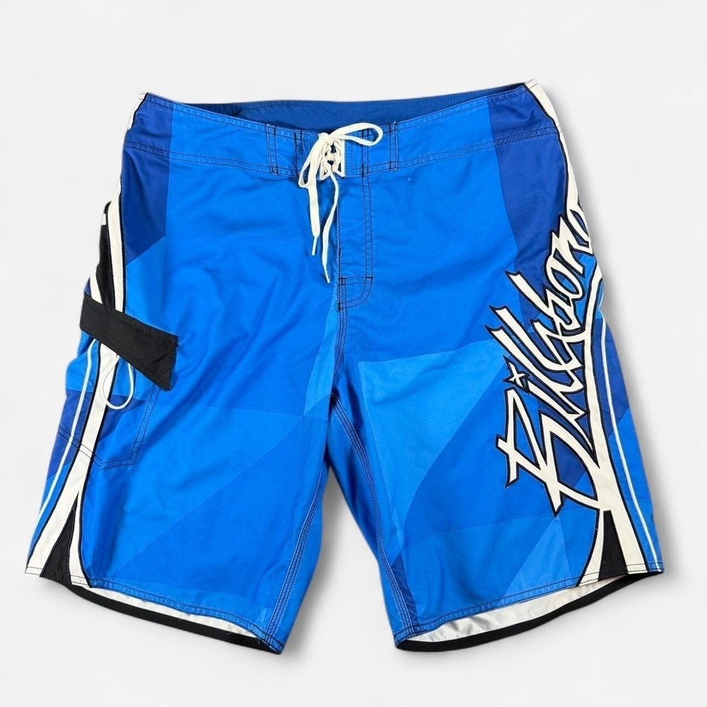 Y2K Billabong Blue / White Board Shorts Surf Style Size 36
